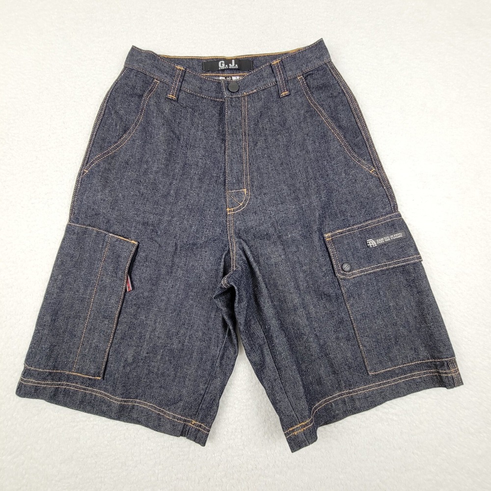 Guess Jeans Indigo Cargo Shorts‎ Mens 30 26"x11" 100% Cotton Made in USA MINT